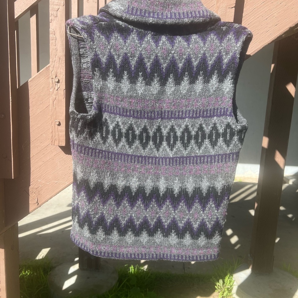 Ralph Lauren Purple and Gray Wool Vest - Picture 4 of 6